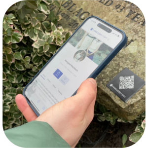 QR code on tombstone